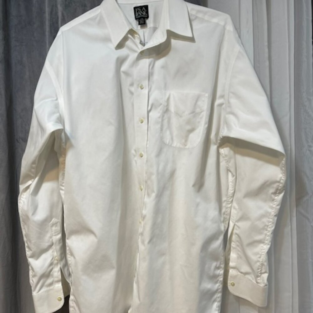Jos A. Bank - White Long Sleeve Dress Shirt, size 17 neck - 36 sleeve.